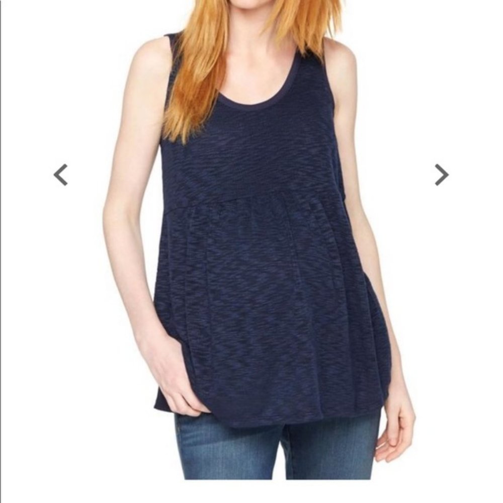 A Pea in the Pod Hacci Knit Maternity Tank Navy S